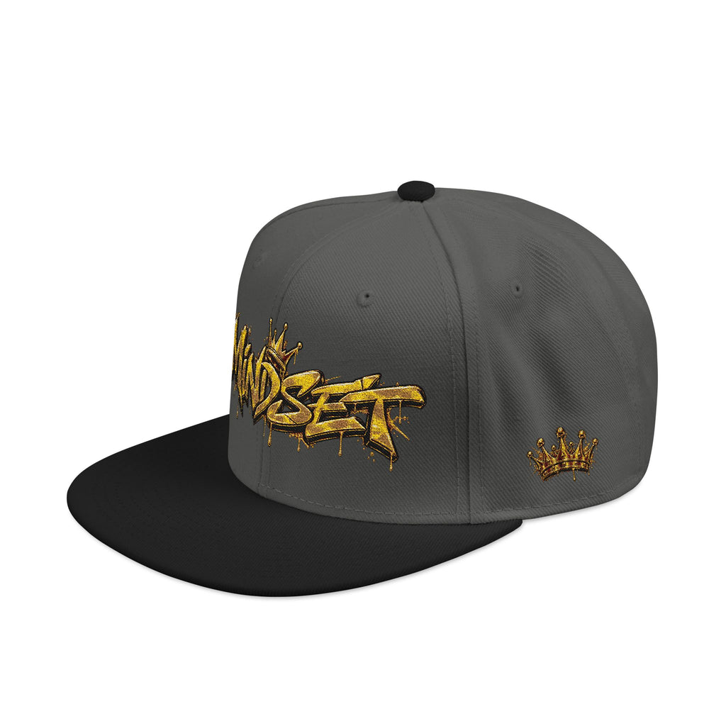 Hat-Embroidered Gold Graffiti Snapback Hat