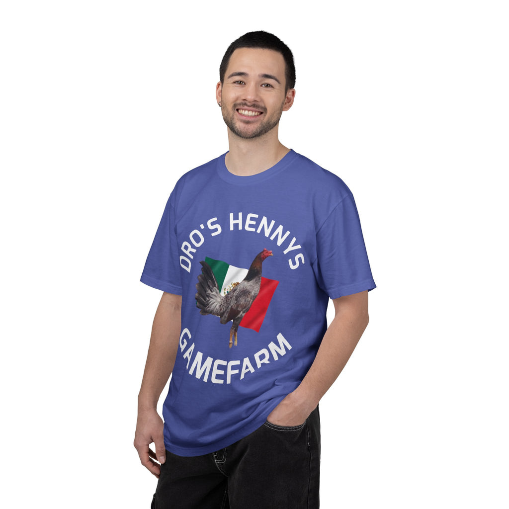 Henny- Gamefarm Rooster T-Shirt — "Dro's Henny's Gamefarm" Poultry Farm Tee