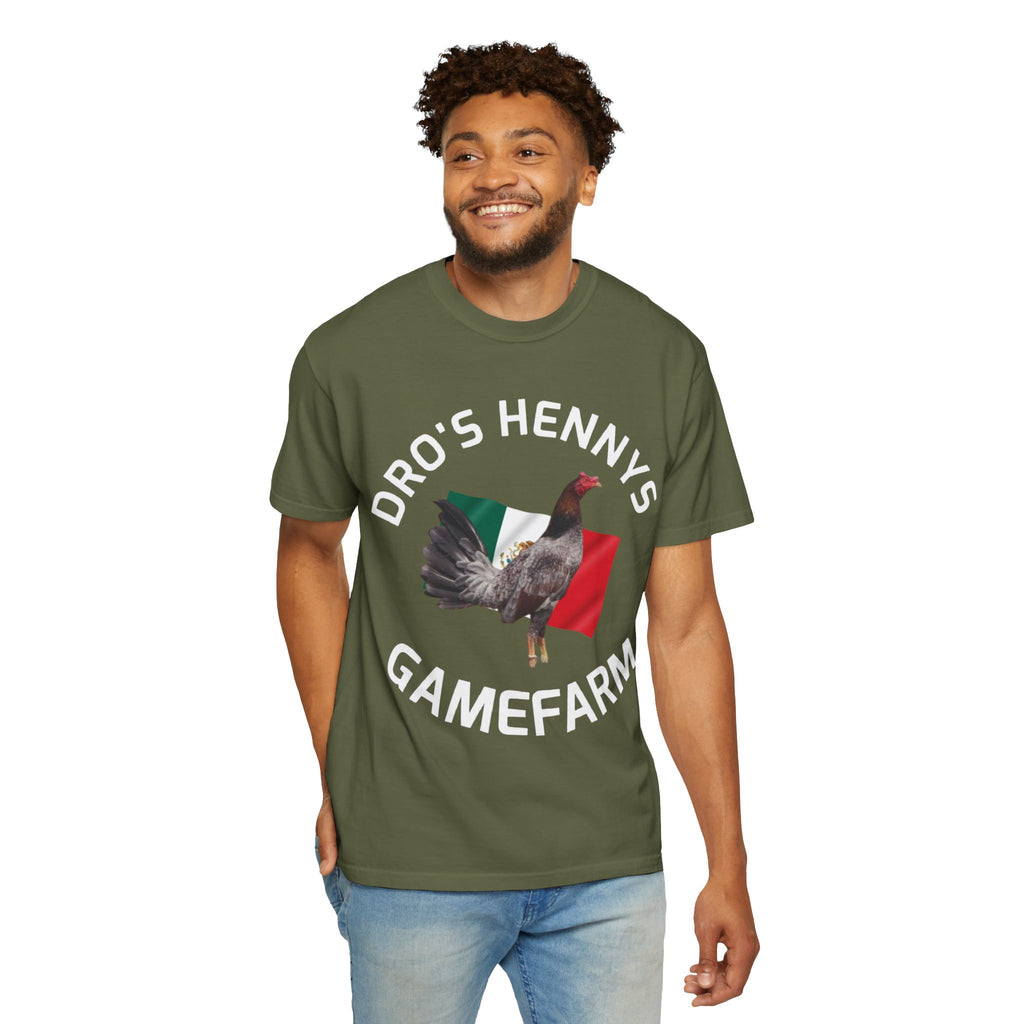 Henny- Gamefarm Rooster T-Shirt — "Dro's Henny's Gamefarm" Poultry Farm Tee