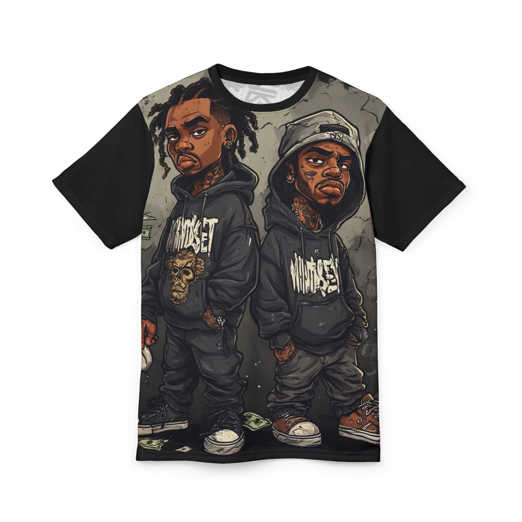 Mindset- Hip-Hop Duo Graphic Tee — Streetwear Cartoon Rappers All-Over Print