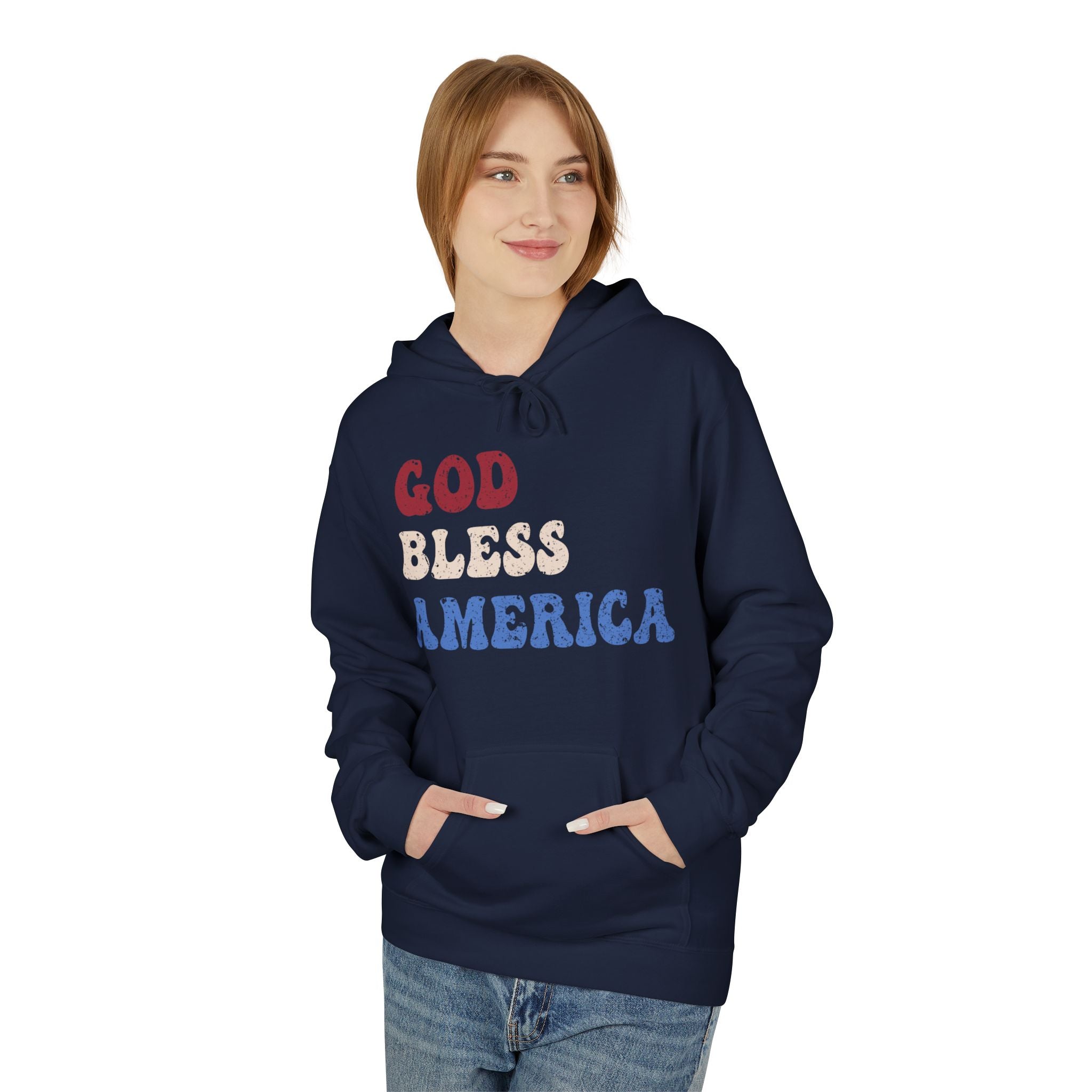 Ant-Hoodie - "God Bless America" Patriotic Ape Graphic USA Hoodie