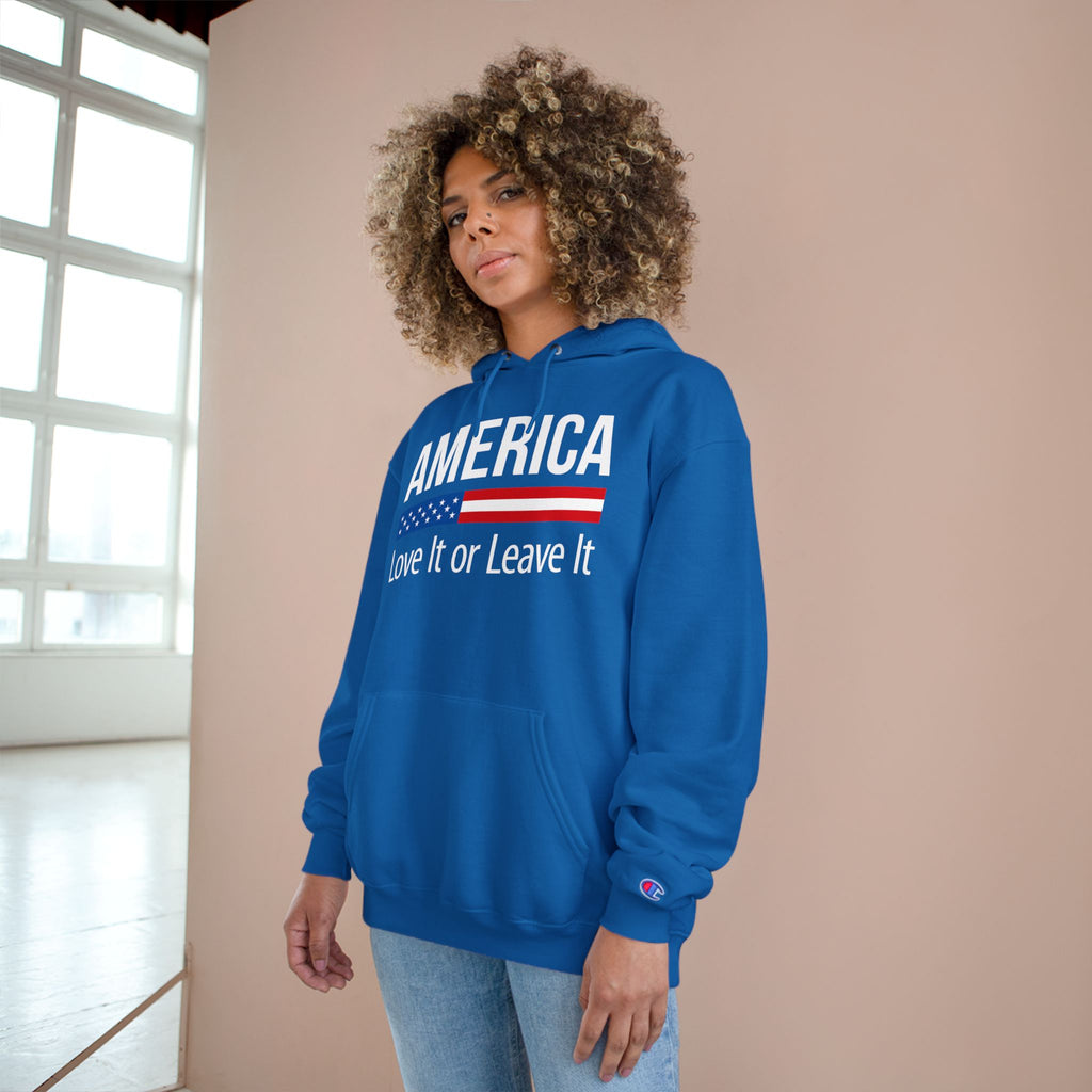 Ant-America Hoodie - "Love It or Leave It" / "Built Different - America First" Patriotic Pullover