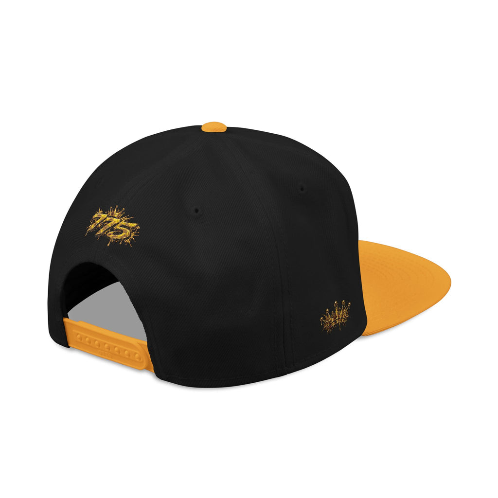 Hat-Embroidered Gold Graffiti Snapback Hat
