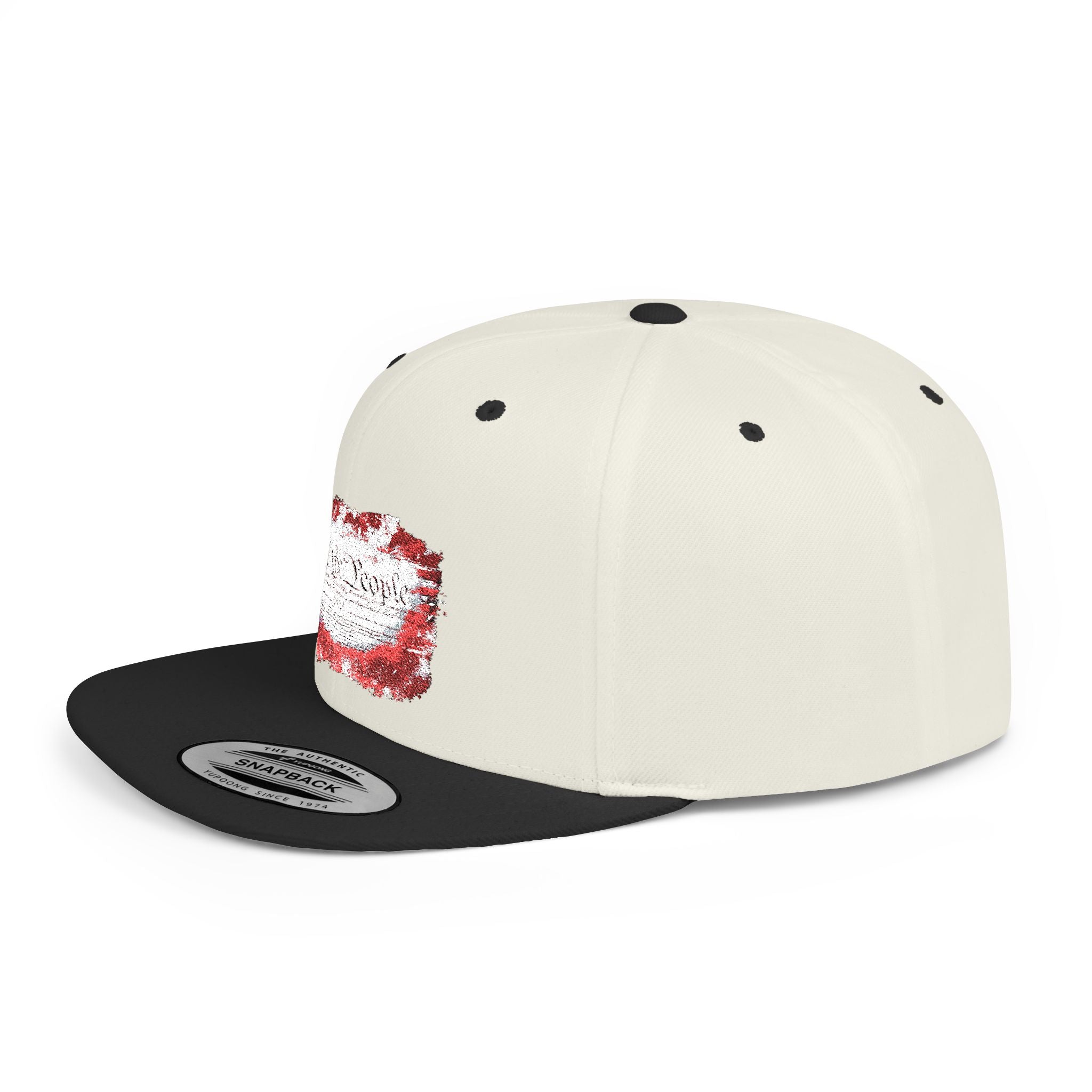 Ant-Patriotic Sequin Flag Flat Bill Snapback Hat — 'Land of the Free' Design