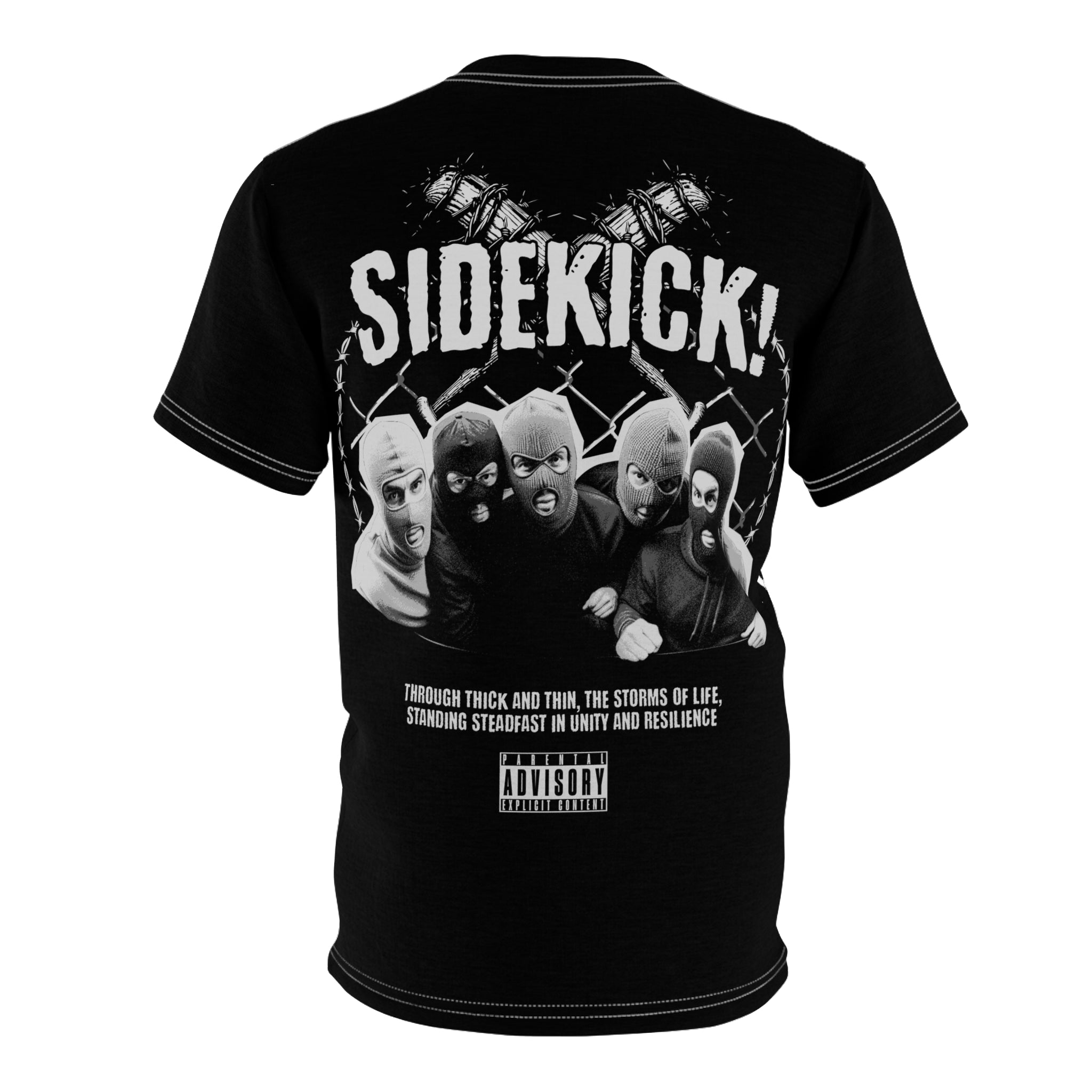 Streetwear- Street Gangster Graphic Tee — "Street Gangster" Black All-Over Print Shirt