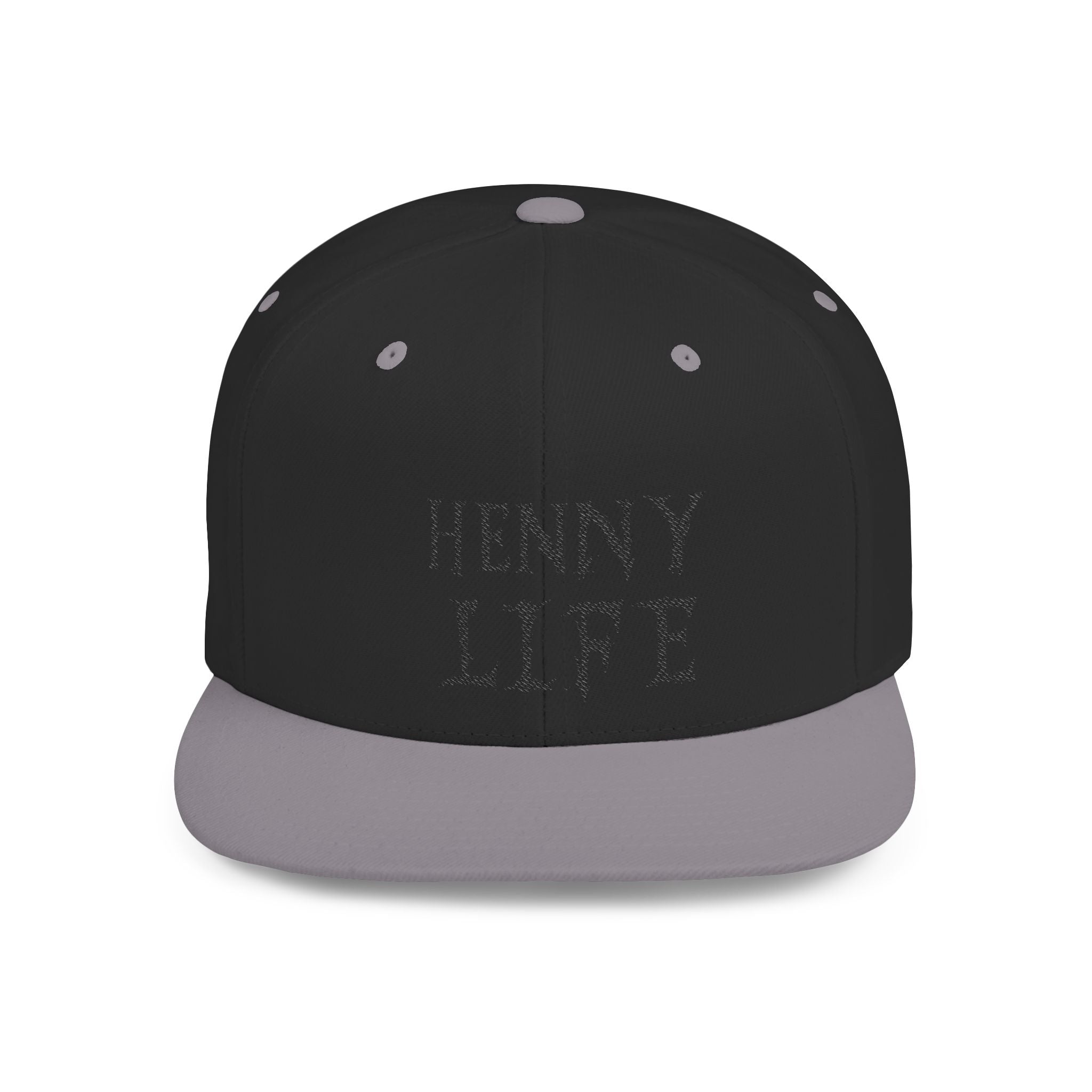 Henny-Snapback Hat — "Henny Life" Embroidered Flat Bill Cap