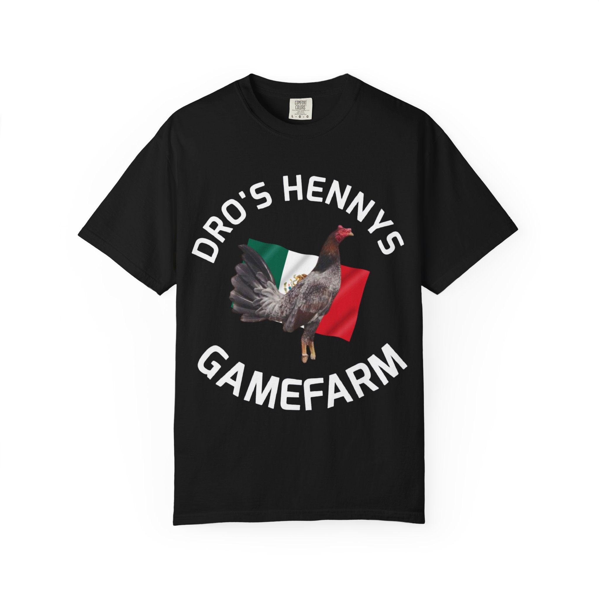 Henny- Gamefarm Rooster T-Shirt — "Dro's Henny's Gamefarm" Poultry Farm Tee