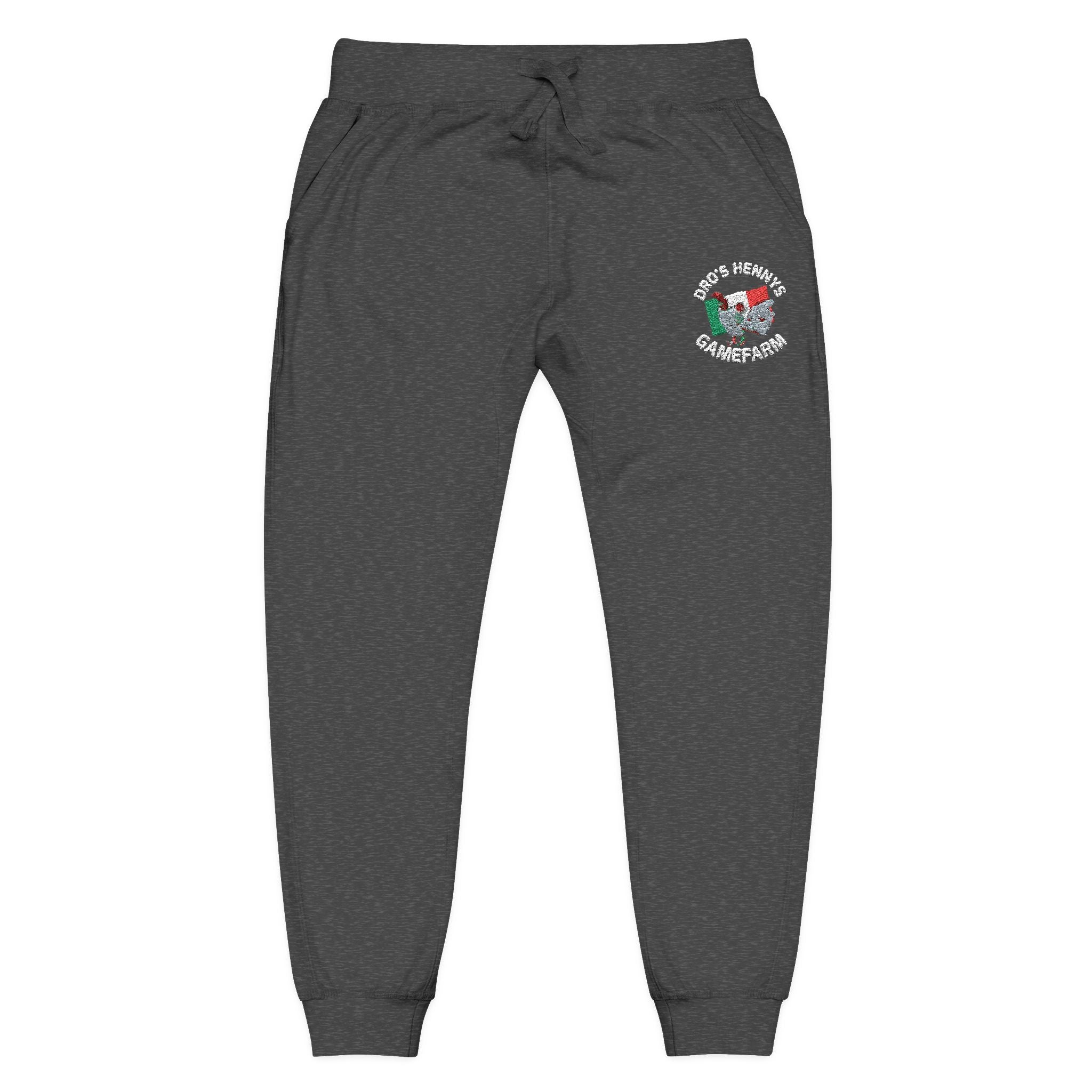 Henny- Embroidered Floral Heart Sweatpants — Cozy Fleece Joggers with 'Love' Detail
