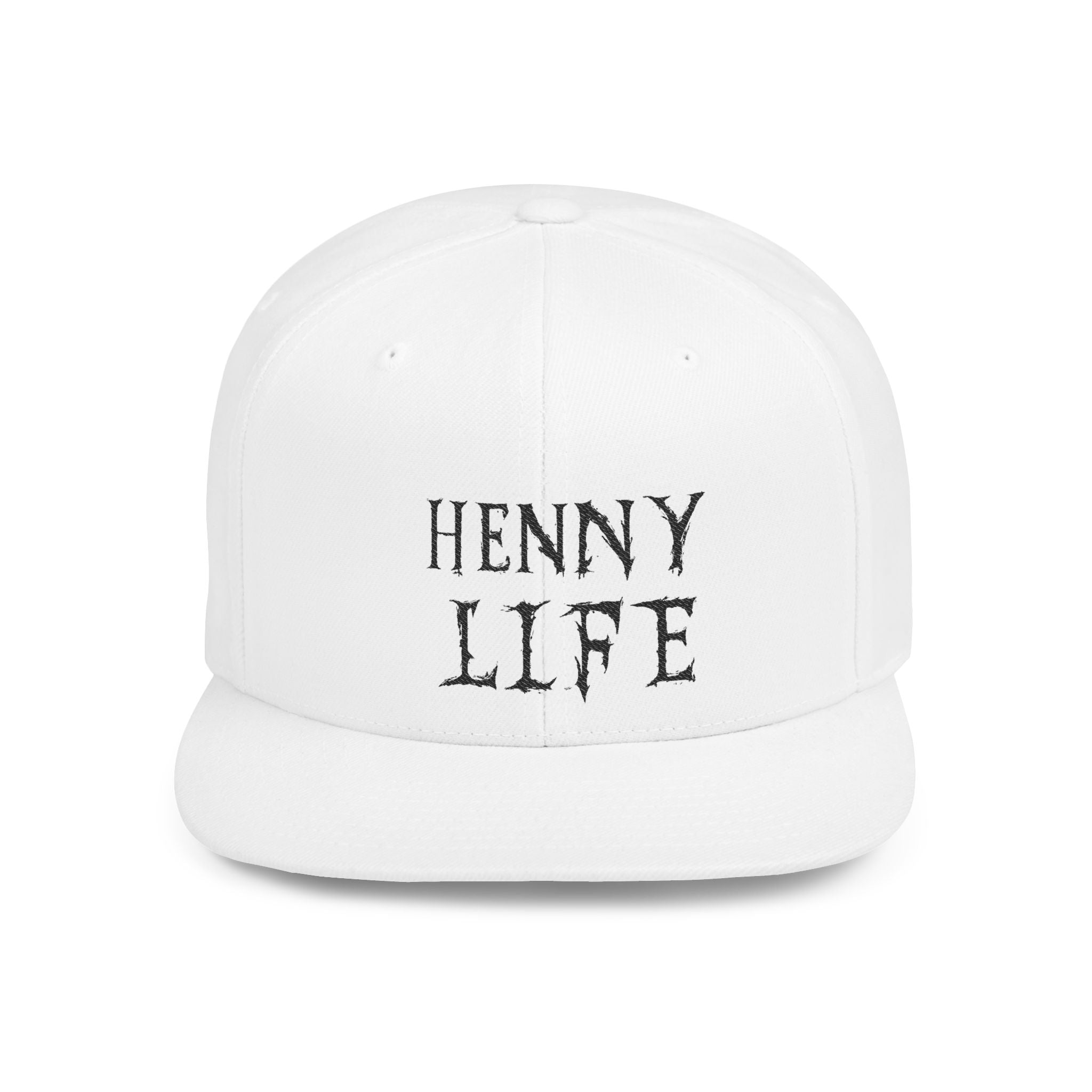 Henny-Snapback Hat — "Henny Life" Embroidered Flat Bill Cap