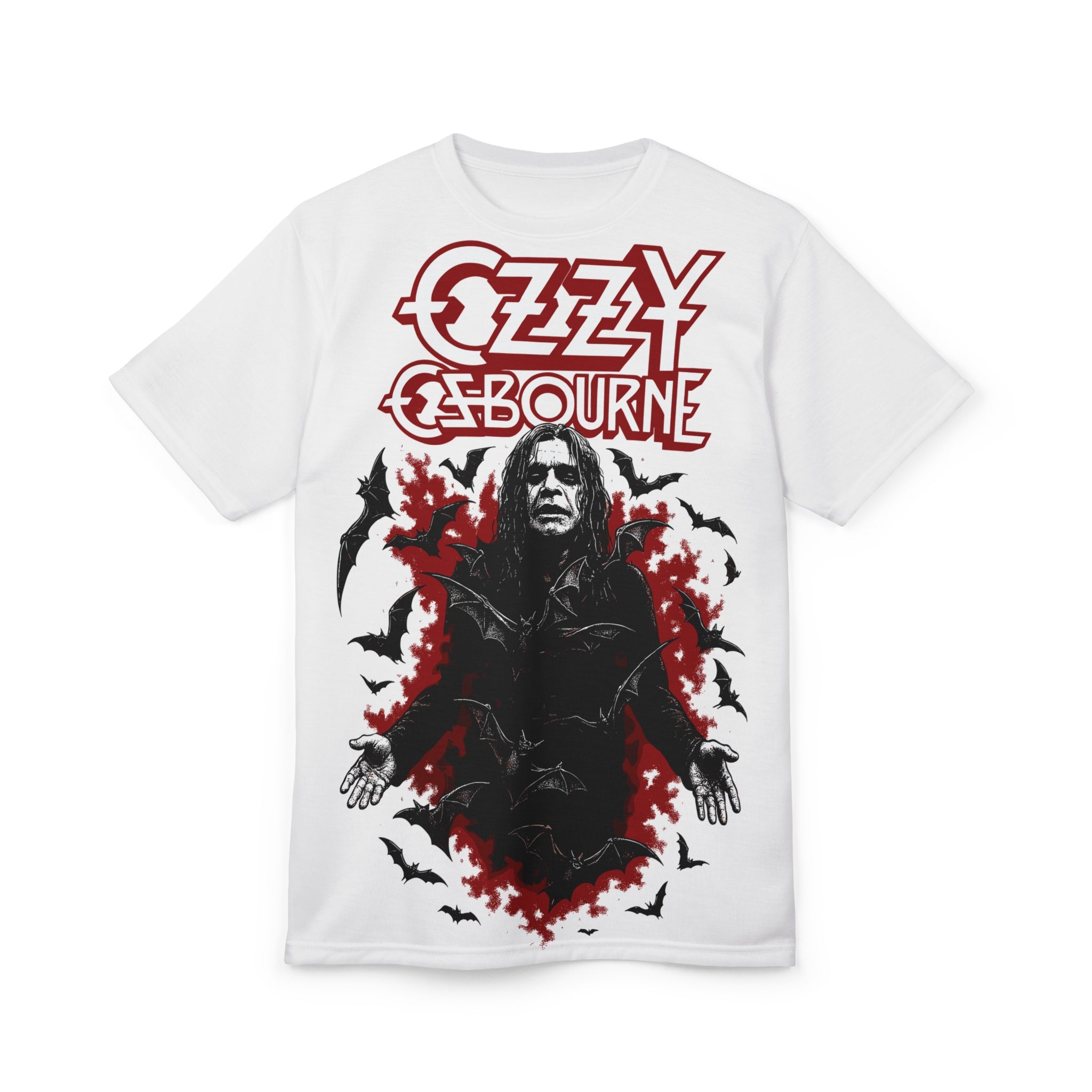 Metal- Ozzy Osbourne Graphic Tee — Gothic Bats Rock Band T-Shirt