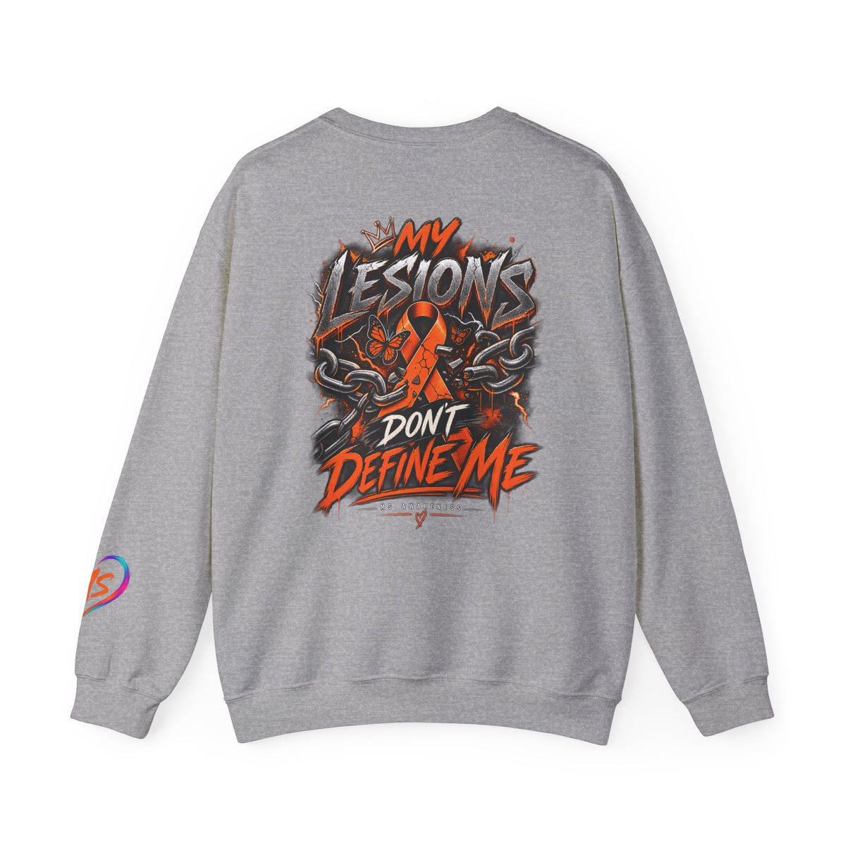 MS- Awareness Skull Crewneck Sweatshirt — "My Lesions Don’t Define Me"