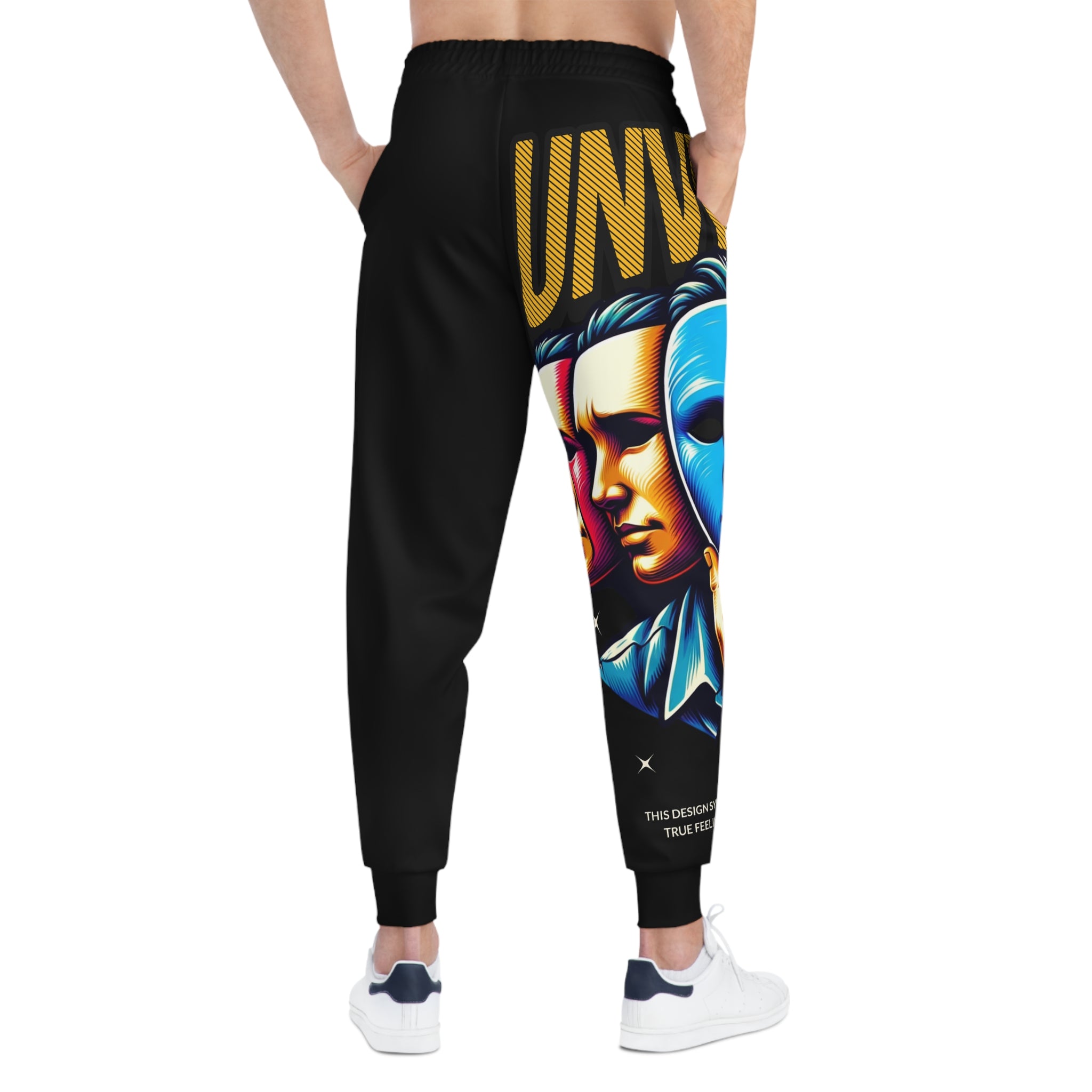 Joggers-Statement— 'Truth' Masked Faces Graphic Athletic Pants