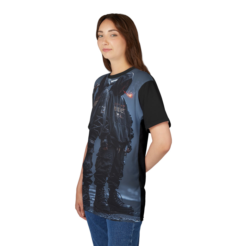 Mindset- Dystopian Streetwear Tee — Twin Hooded Figures All-Over Print