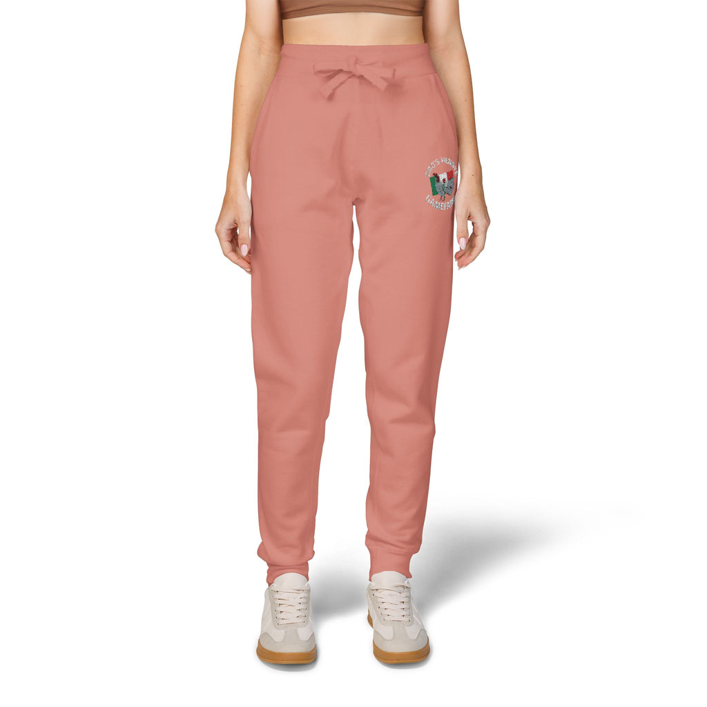 Henny- Embroidered Floral Heart Sweatpants — Cozy Fleece Joggers with 'Love' Detail