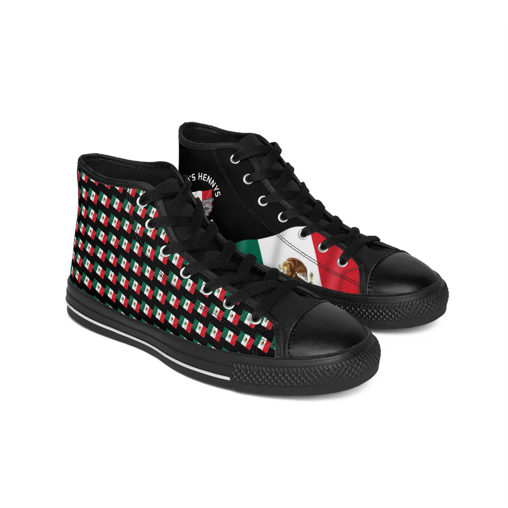 Henny- Mexican Flag High-Top Sneakers — Men's Patriotic Classic Sneakers