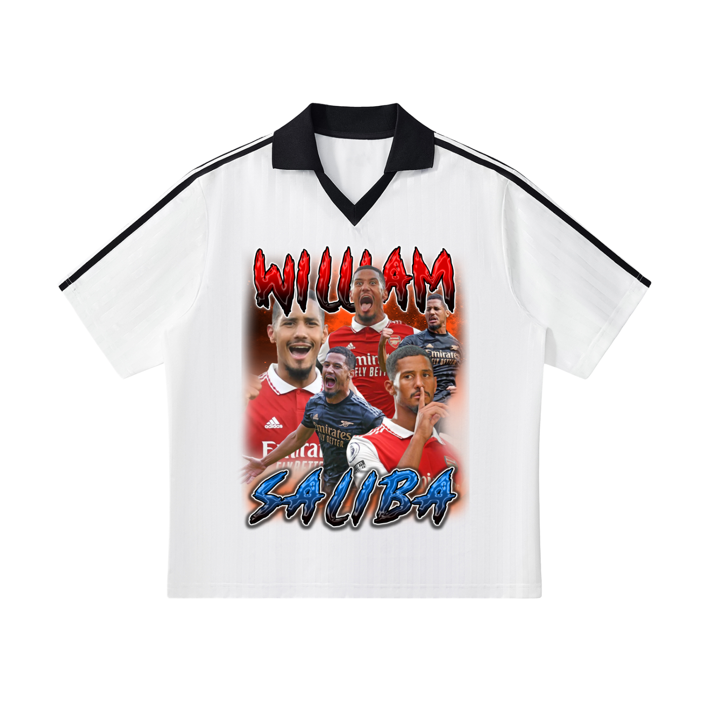 Contrast Collar Striped Soccer Jersey