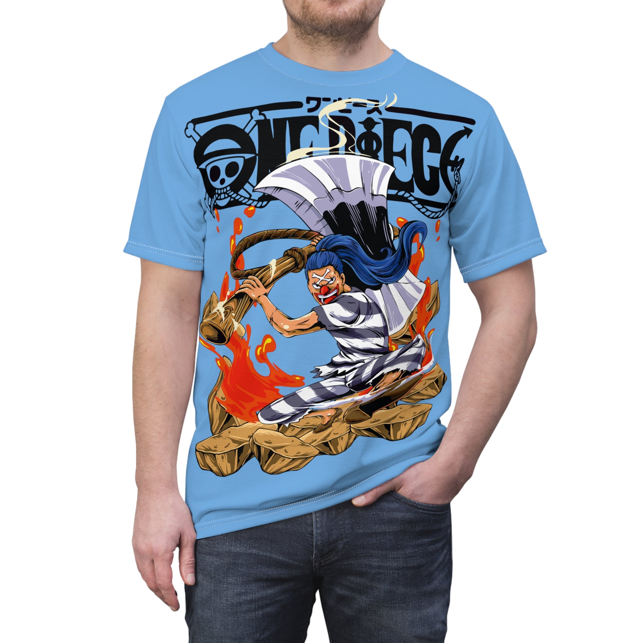 Anime -Pirate Crew Graphic Tee — Flame Warrior All-Over Print