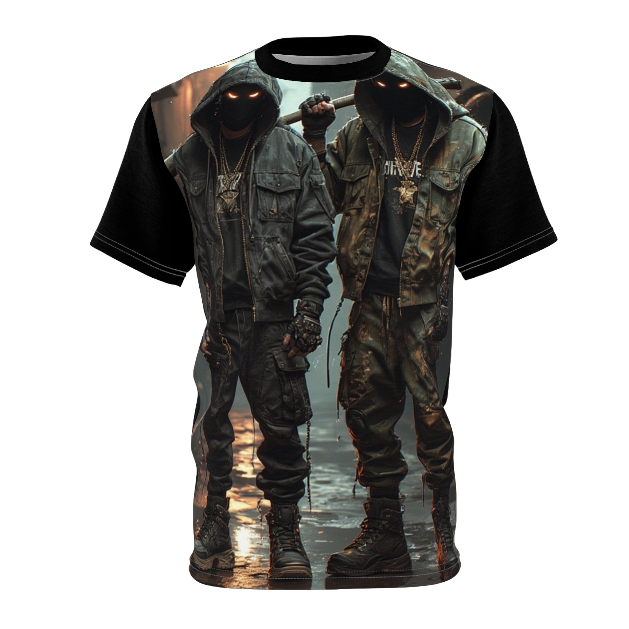 Mindset- Hooded Shadows Streetwear Tee — Dark Urban Riot Aesthetic