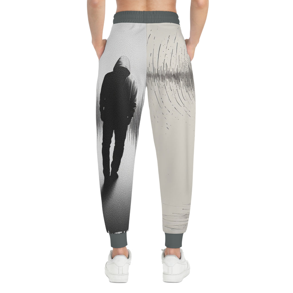 Joggers- Silence Hustle Graphic Joggers — Streetwear Athletic Pants with 'Silent Silent Hustle' Design