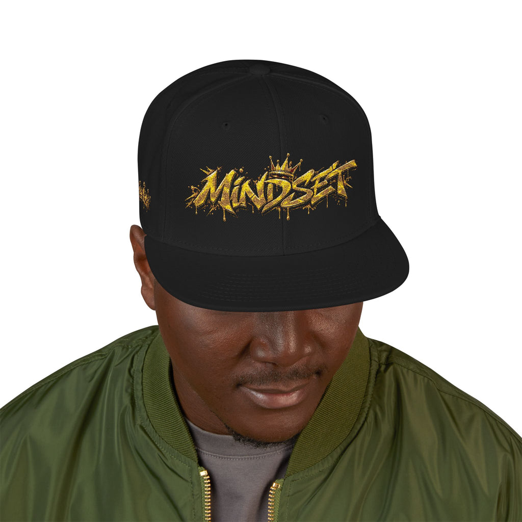 Hat-Embroidered Gold Graffiti Snapback Hat