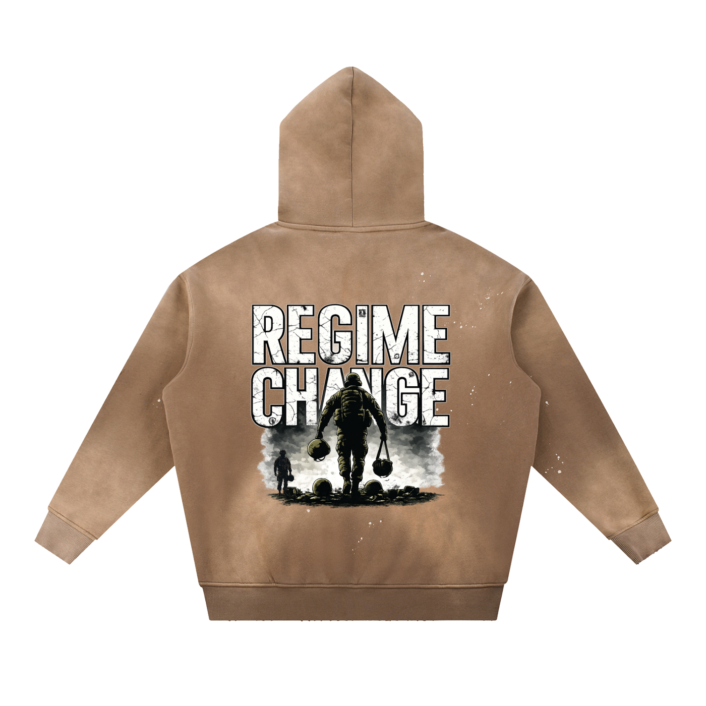 Vintage Washed Frayed Fleece Hoodie