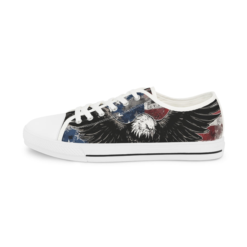 Mindset-Patriotic Eagle Low Top Sneakers — American Flag Graphic Men’s Shoes