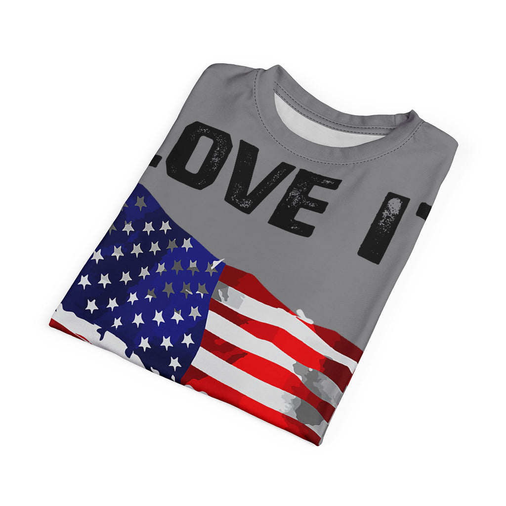 America-T-Shirt — "Love It or Leave It" American Flag Patriotic Tee