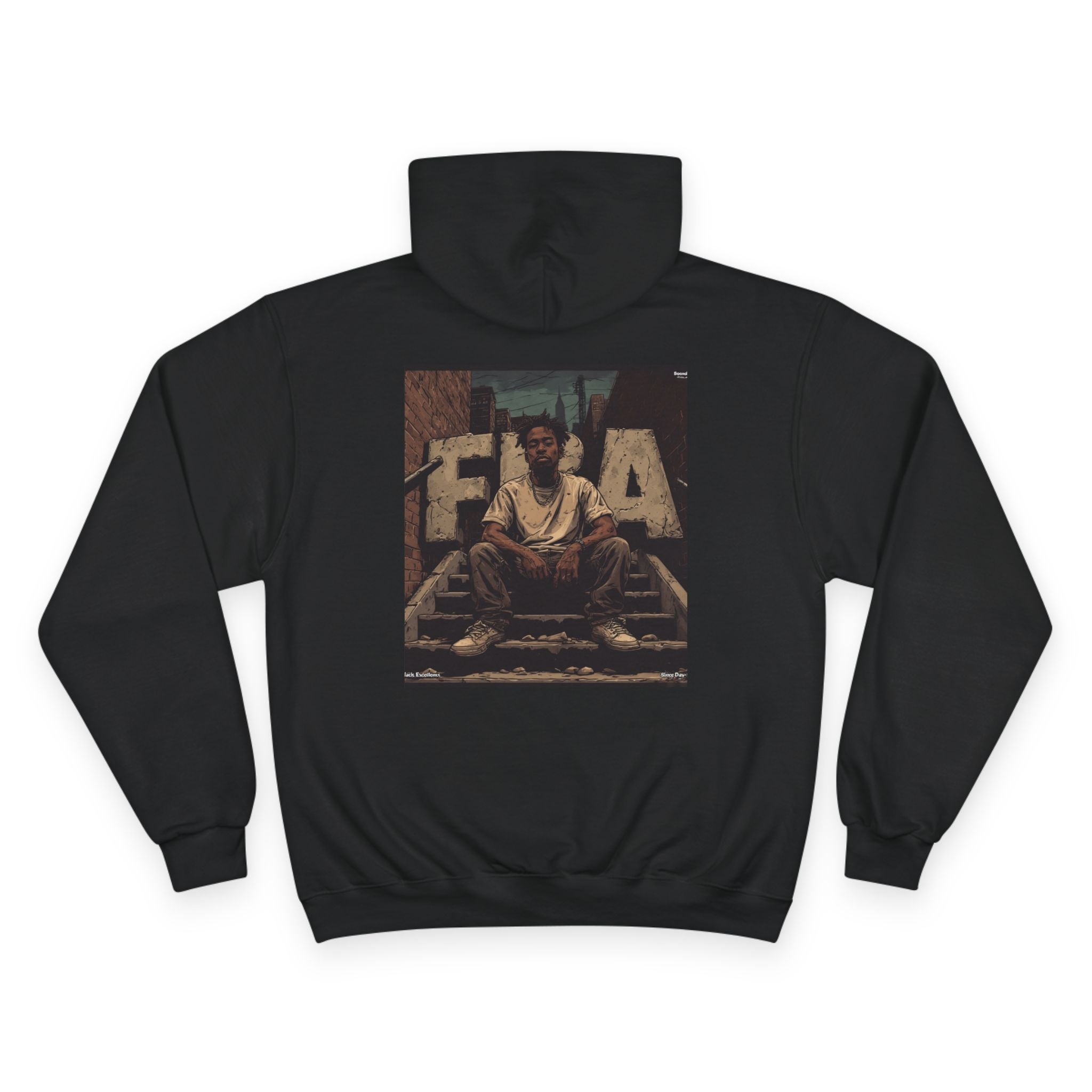 FBA- Graphic Hoodie – Vintage Shield Logo & Back Photo Print