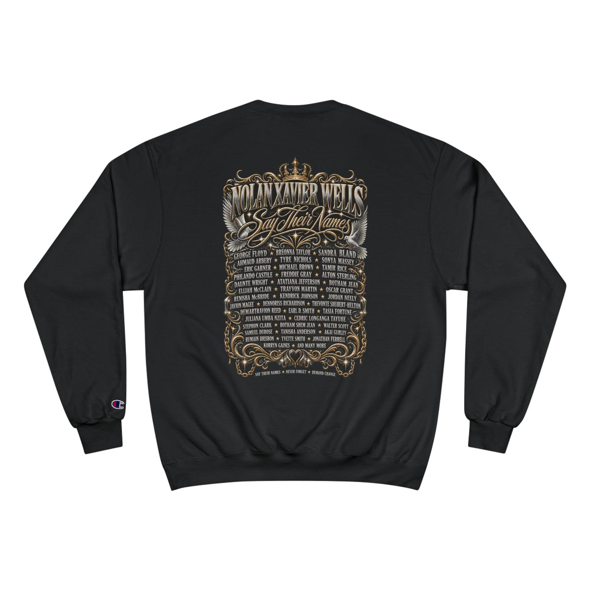 FBA-Say Their Names Sweatshirt — Memorial Angel Champion Sweatshirt