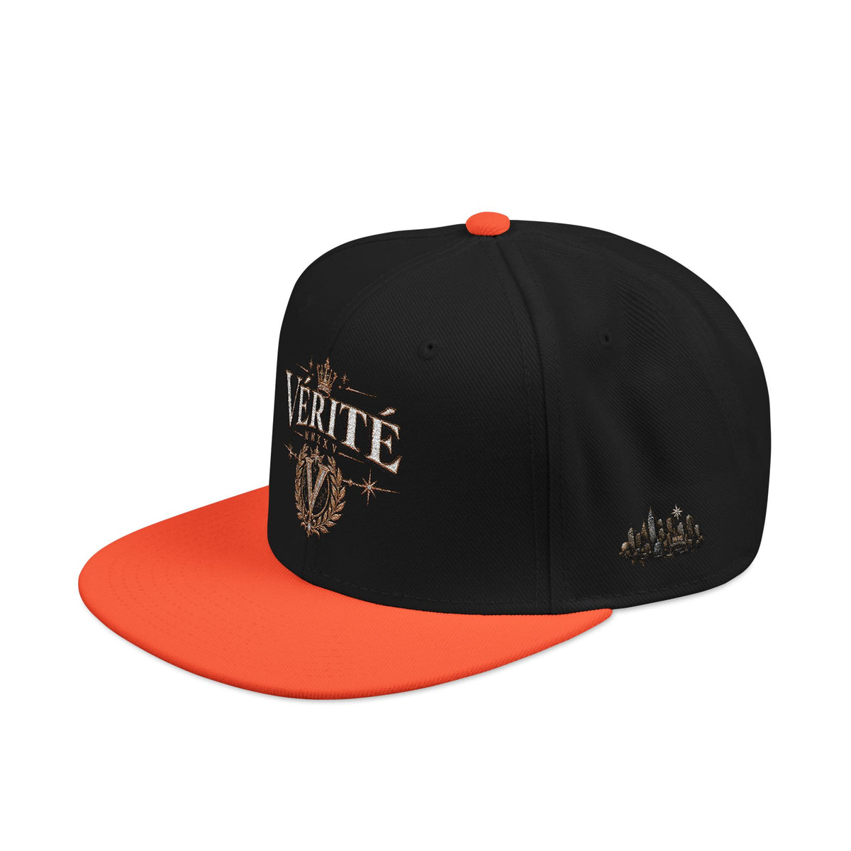 Hat-Embroidered 'Verité' Snapback Hat – Gold Sparkle Logo