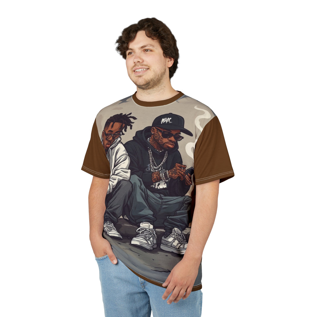 Mindset-Hip Hop Duo Graphic Tee — Streetwear Rap Artists Illustration All-Over Print
