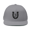 JG-Embroidered Horseshoe Flat Bill Cap — Lucky Initials Snapback
