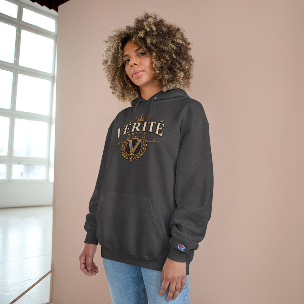 Verité -Champion Hoodie — "Built on Truth & Purpose" White Pullover