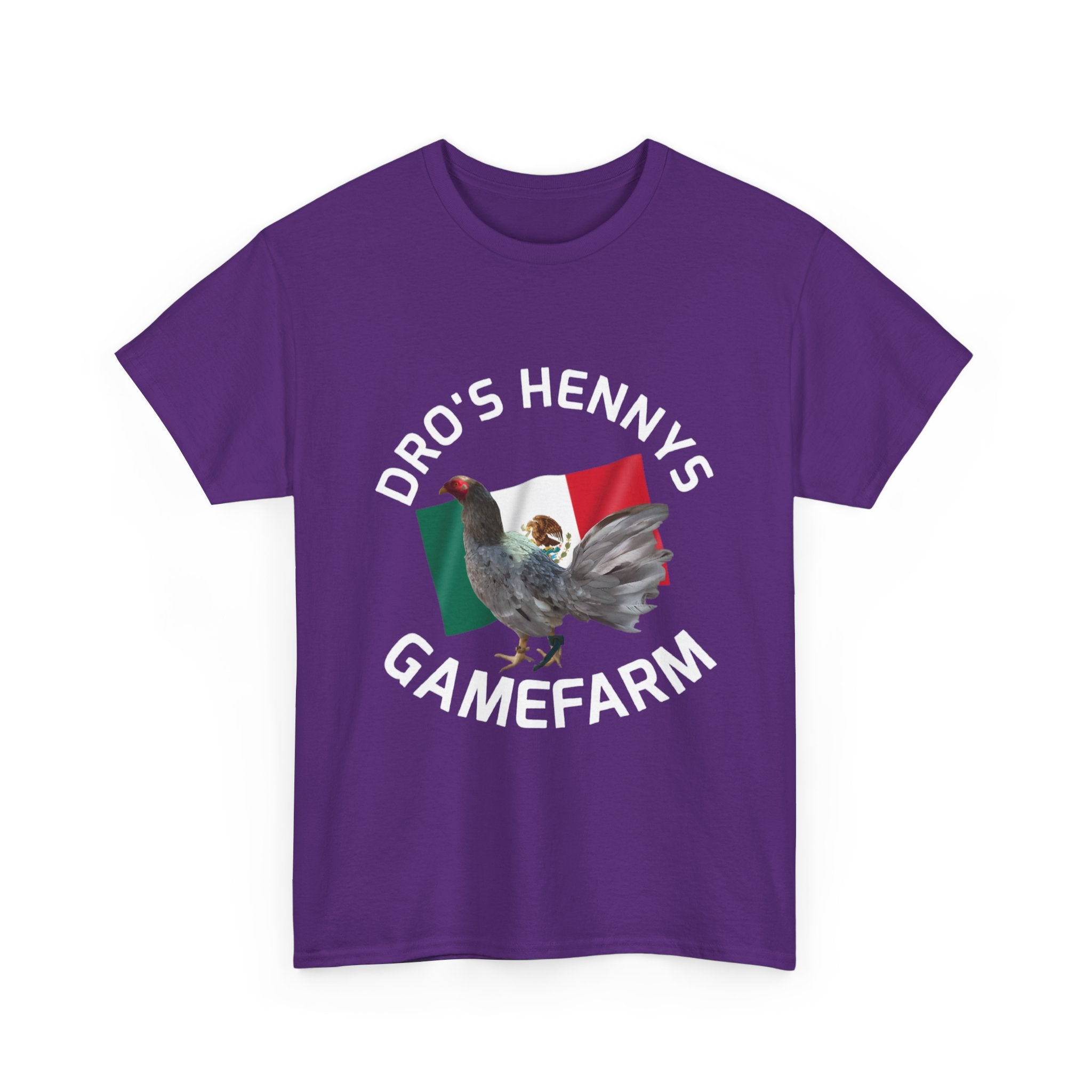Henny-Gamefowl Tee — "Dro's Henny's Gamefarm" Mexican Flag Rooster Shirt
