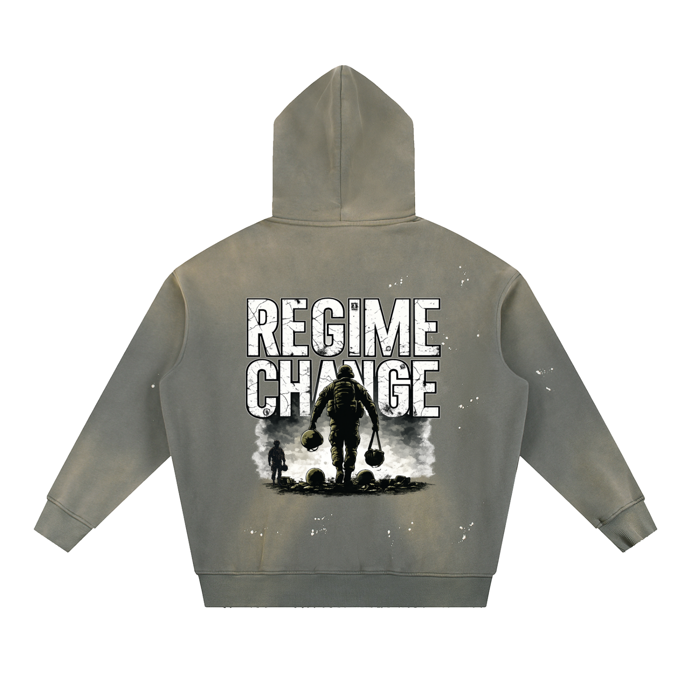 Vintage Washed Frayed Fleece Hoodie