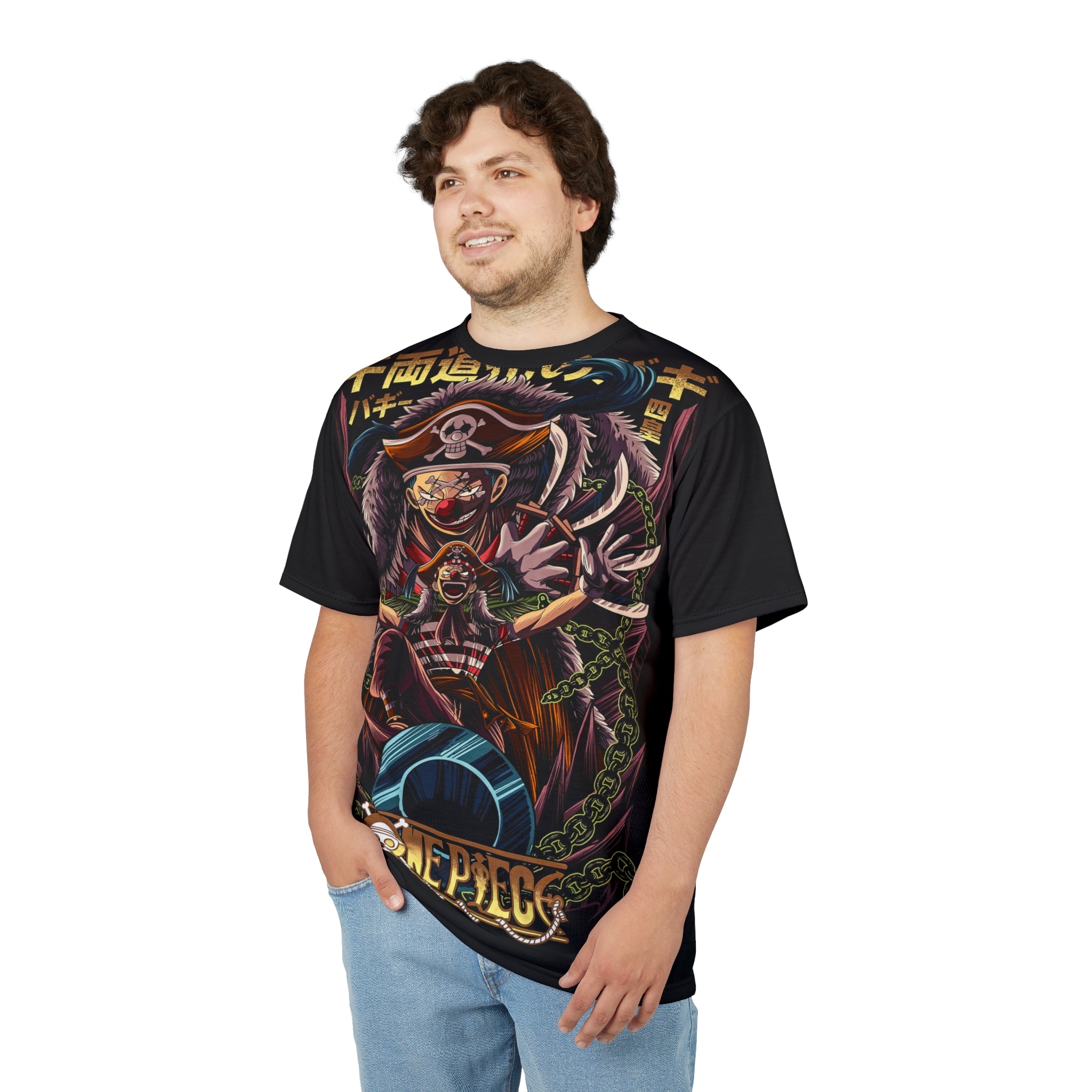 Anime-Pirate Crew Graphic Tee — Colorful Anime All-Over Print