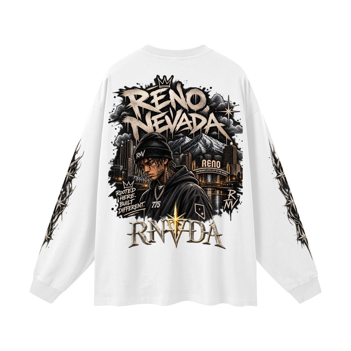 7NV-RNVDA-Oversized Unisex Long Sleeve T-Shirt