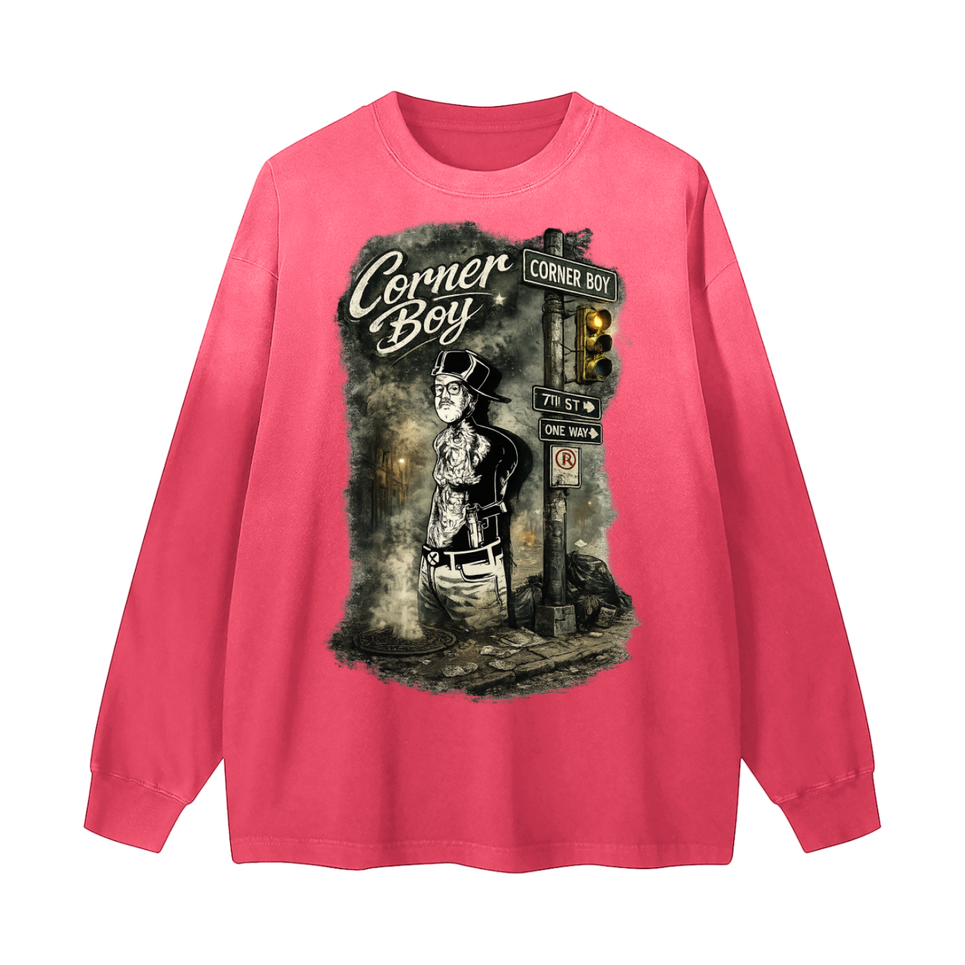 Gradient Washed Long Sleeve T-Shirt