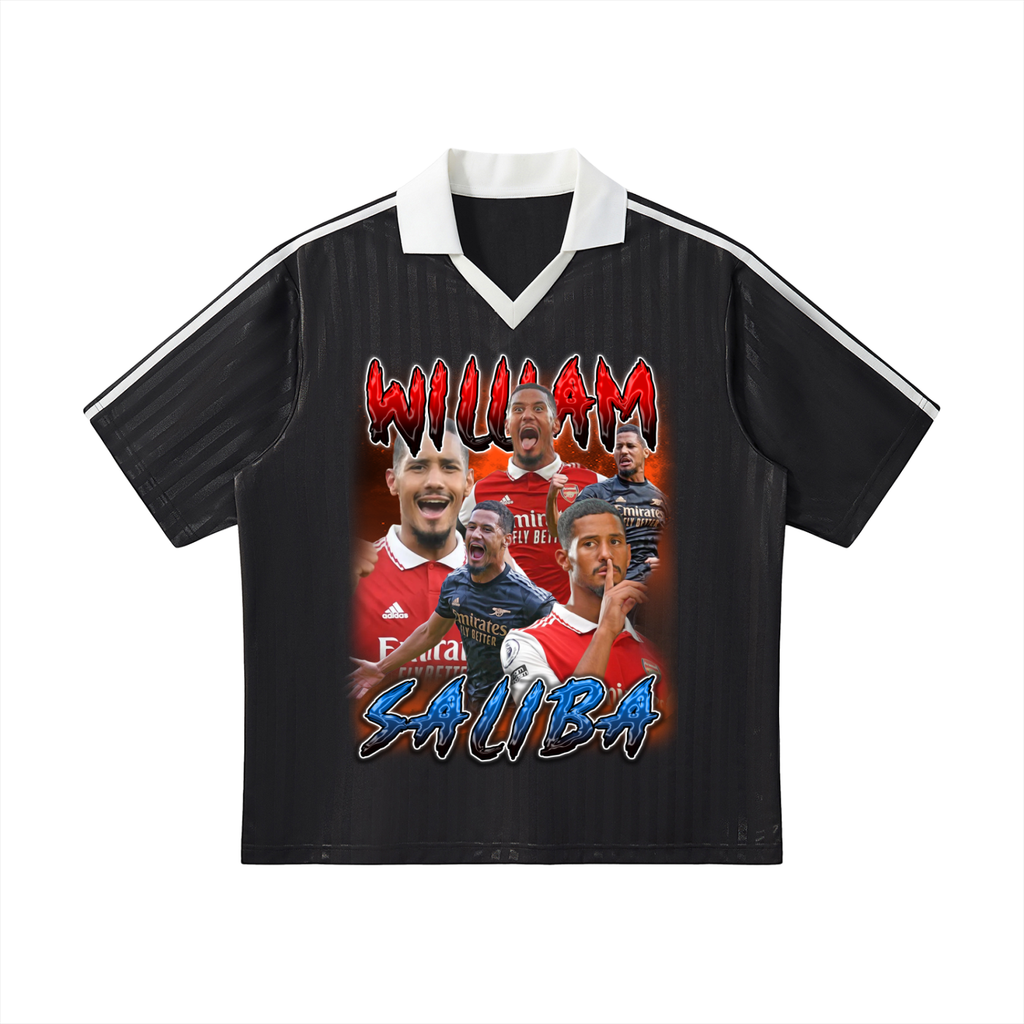 Contrast Collar Striped Soccer Jersey