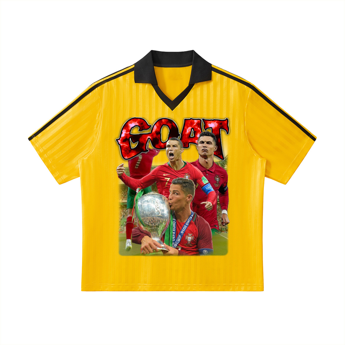 Contrast Collar Striped Soccer Jersey