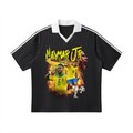 Contrast Collar Striped Soccer Jersey