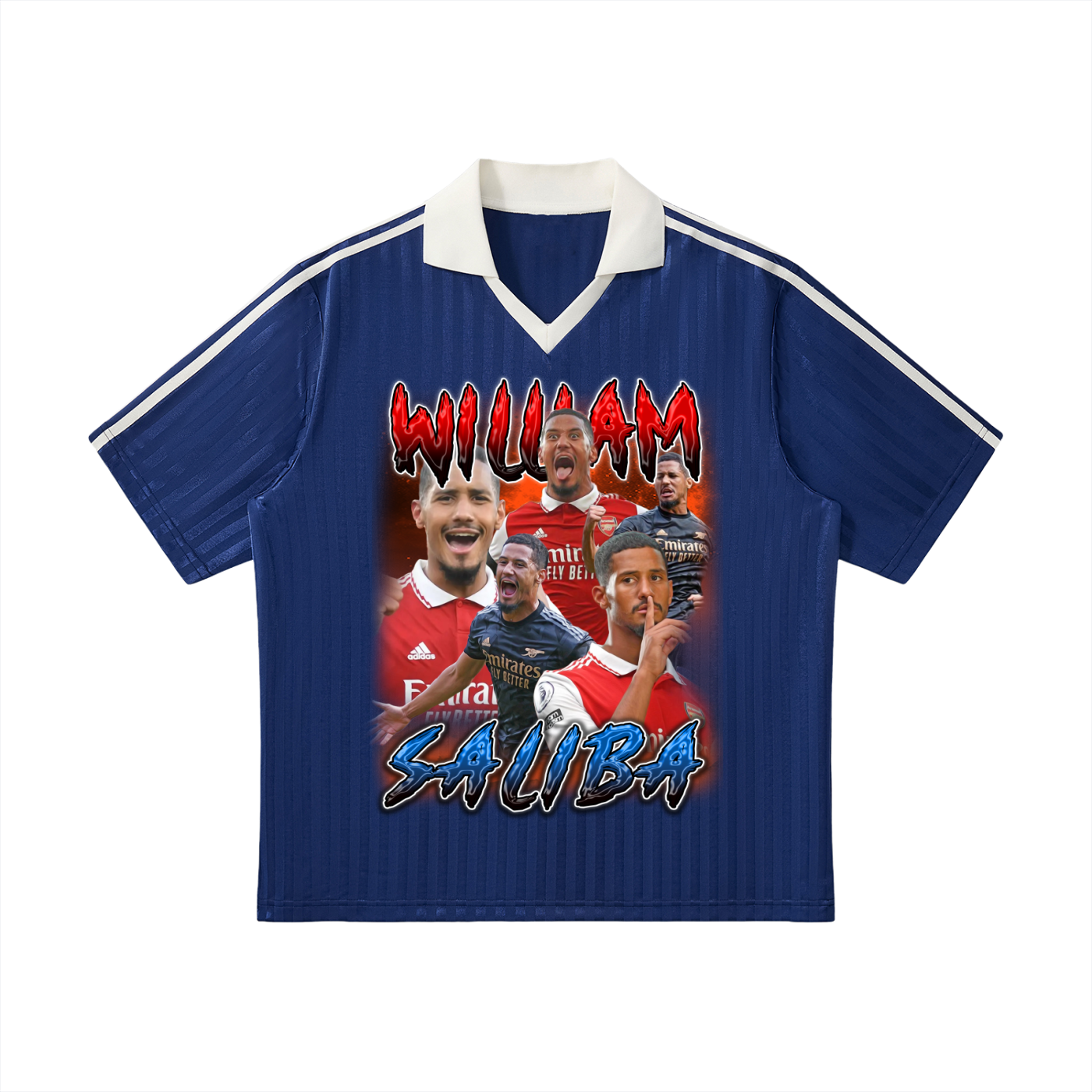 Contrast Collar Striped Soccer Jersey