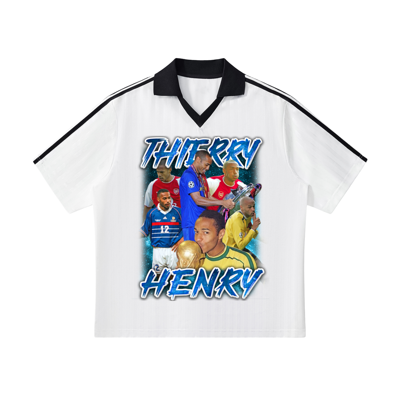 Contrast Collar Striped Soccer Jersey