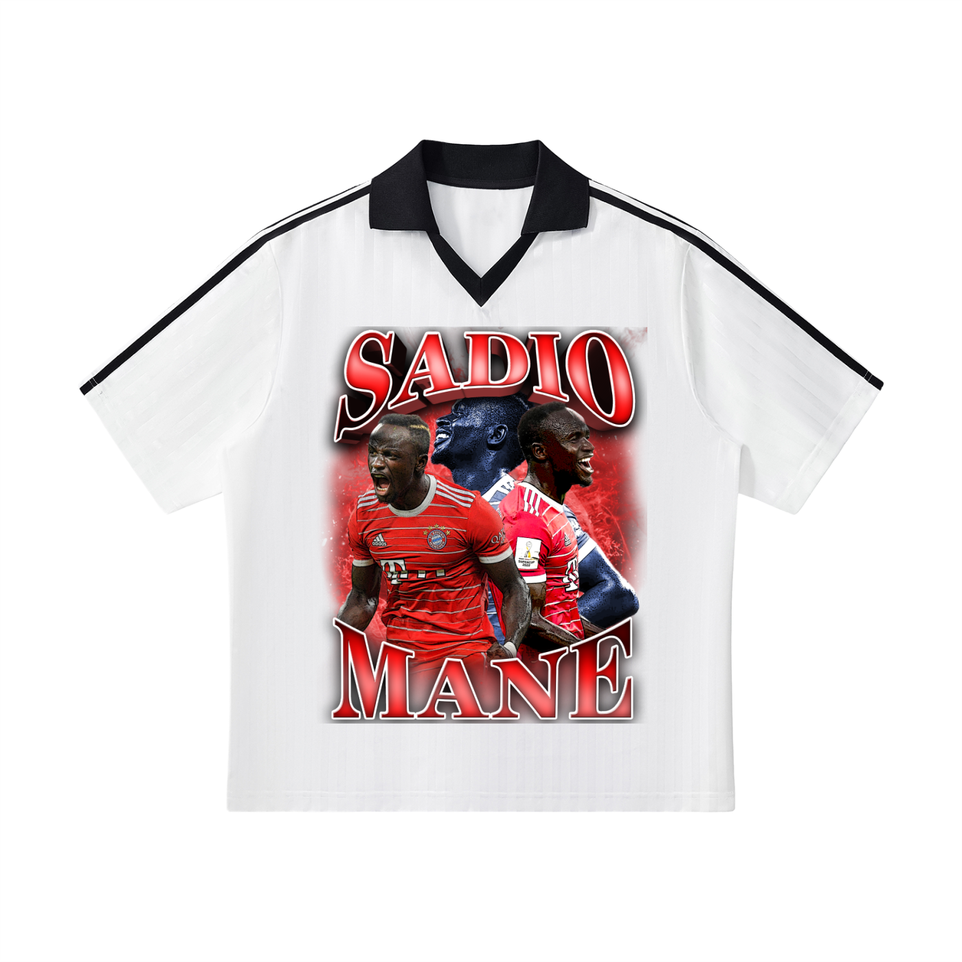 Contrast Collar Striped Soccer Jersey