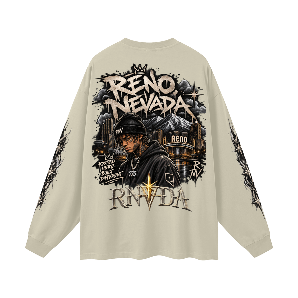 7NV-RNVDA-Oversized Unisex Long Sleeve T-Shirt
