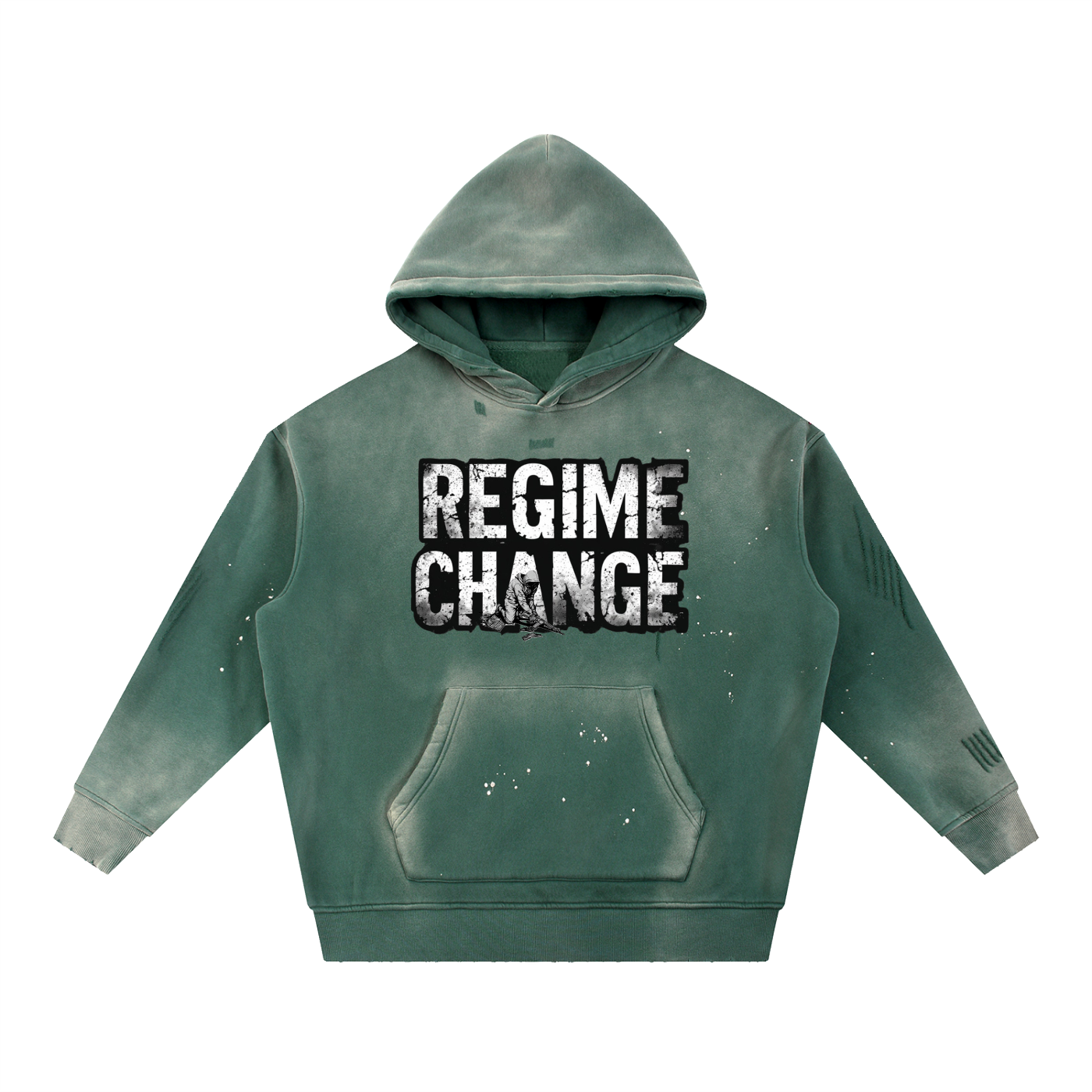 Vintage Washed Frayed Fleece Hoodie