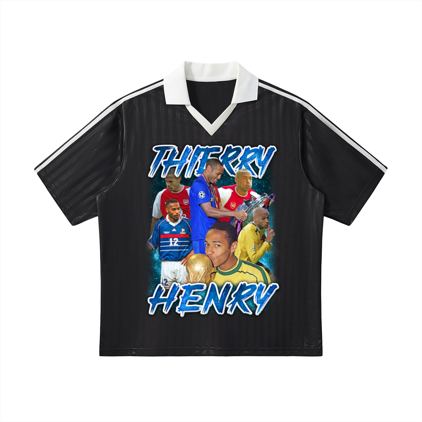 Contrast Collar Striped Soccer Jersey