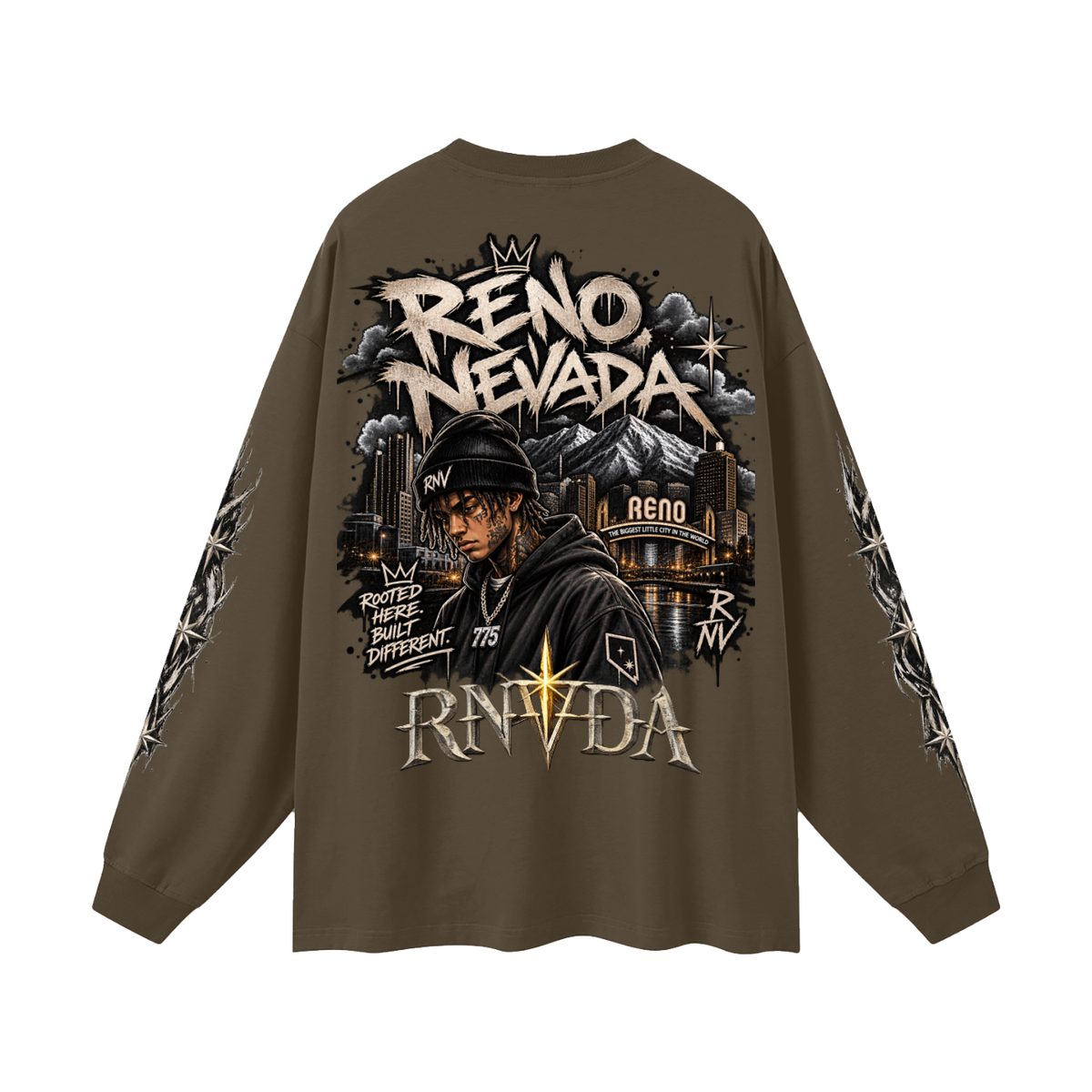 7NV-RNVDA-Oversized Unisex Long Sleeve T-Shirt