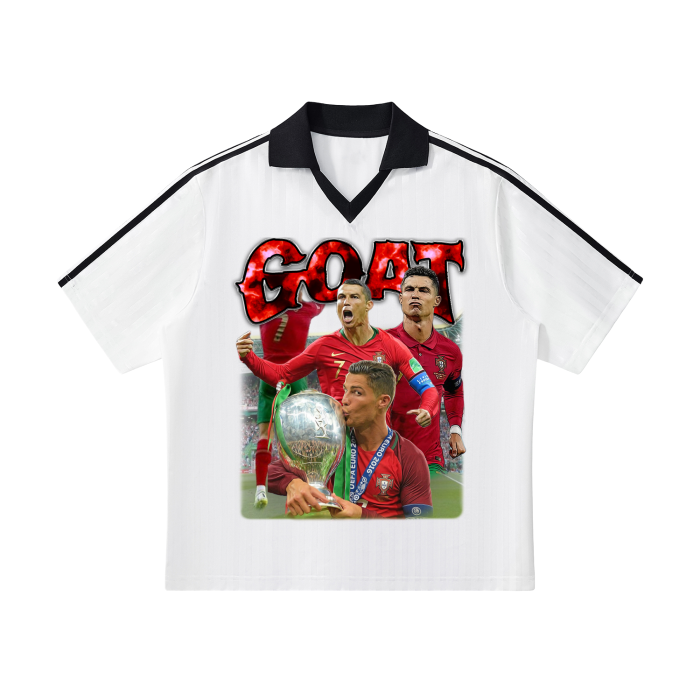 Contrast Collar Striped Soccer Jersey