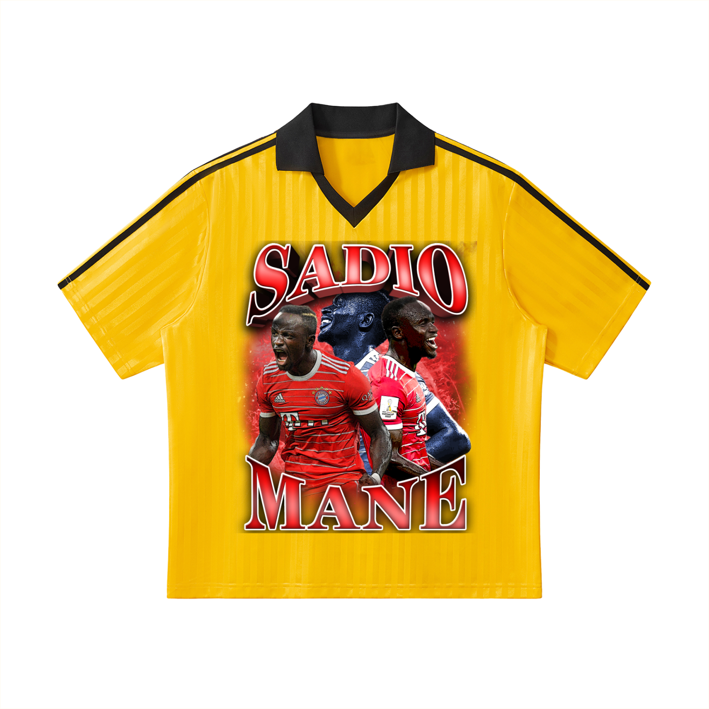 Contrast Collar Striped Soccer Jersey